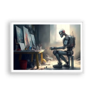 Plakat i hvid ramme - Den skabende handling - 100x70 cm