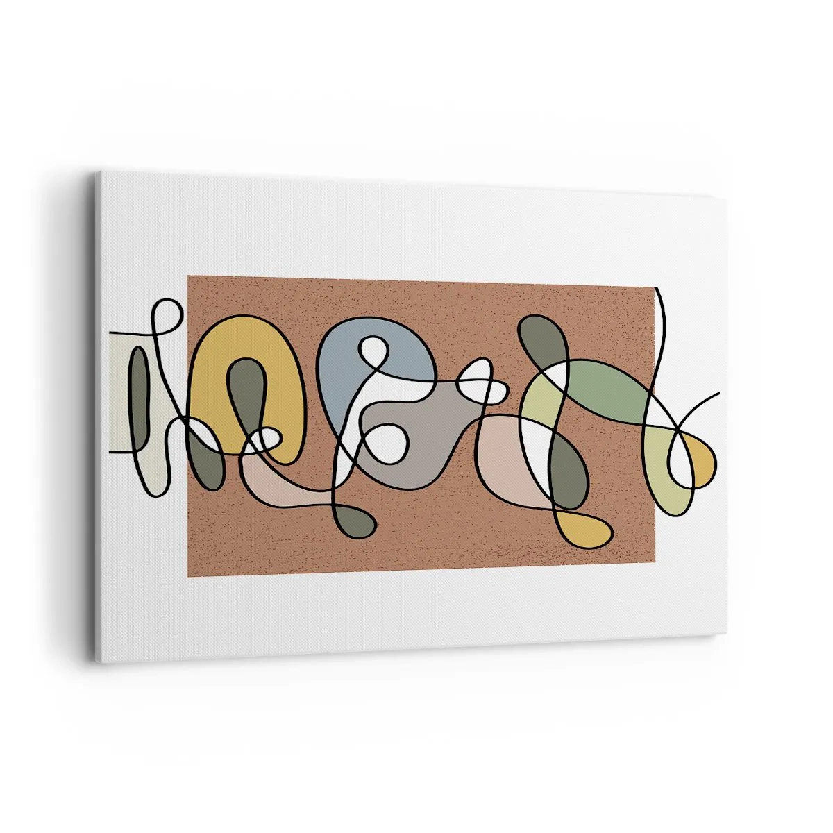 Lærredstryk - Billede på lærred - En abstraktion, der er værd at smile over - 100x70 cm