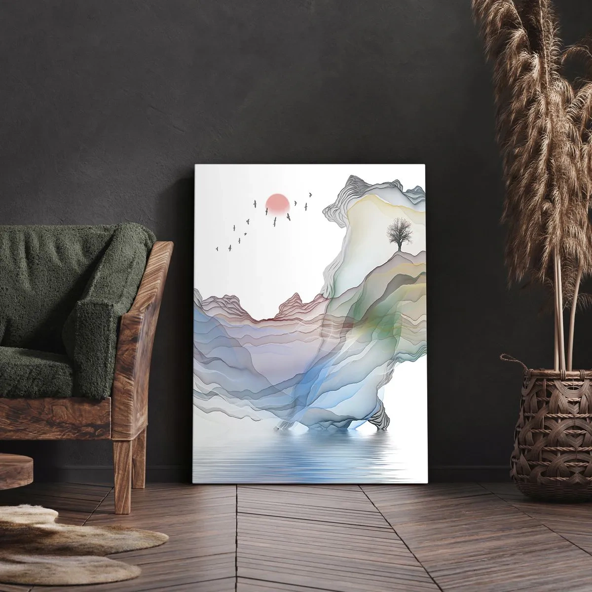 Lærredstryk - Billede på lærred - Mod krystalbjergene - 45x80 cm