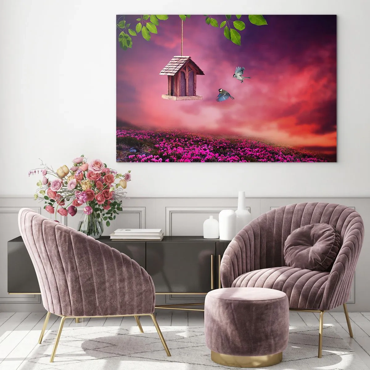 Billede på glas - Invitation til middag - 120x80 cm
