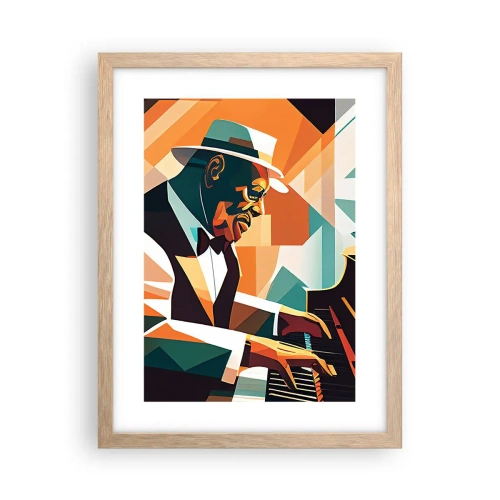 Plakat i ramme af lyst egetræ - Alt det jazz - 30x40 cm