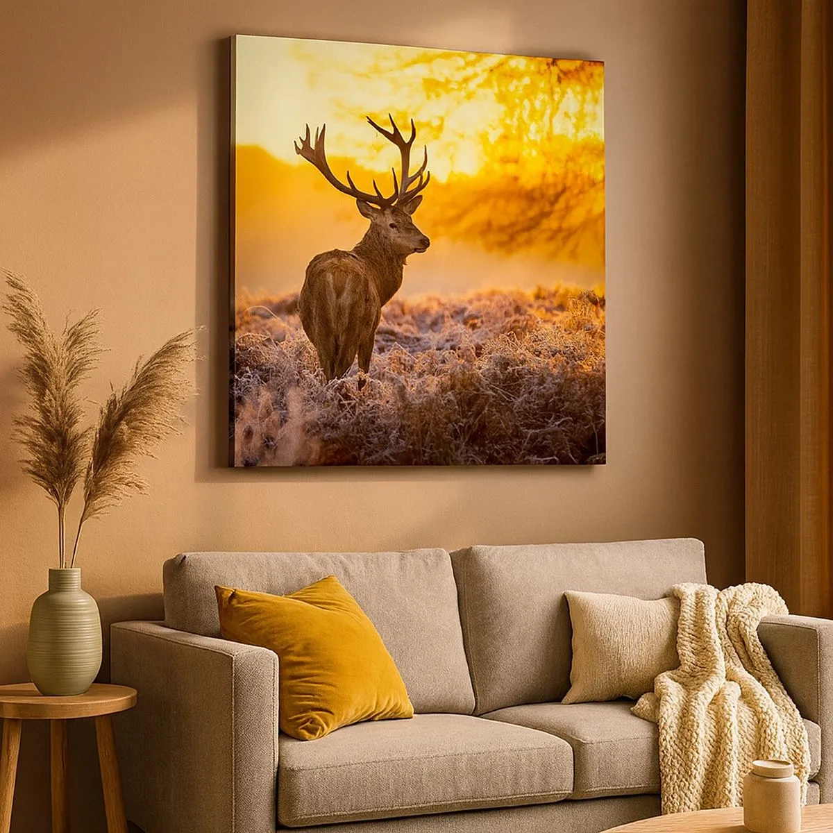 Lærredstryk - Billede på lærred - Kongen af efterårsskoven - 30x30 cm