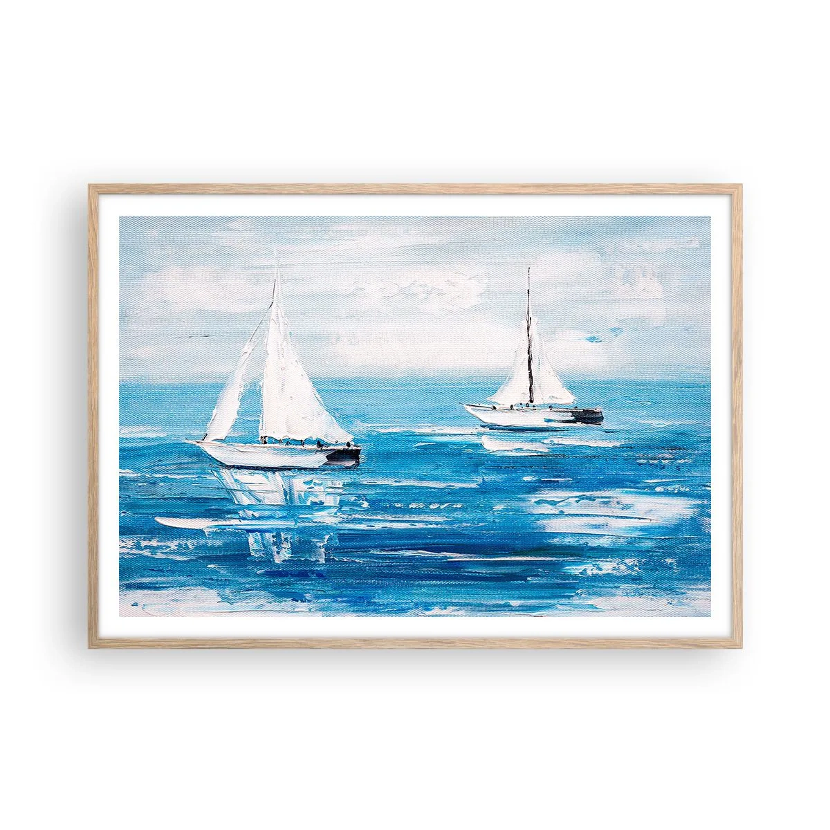 Plakat i ramme af lyst egetræ - Med en ven ved din side - 100x70 cm