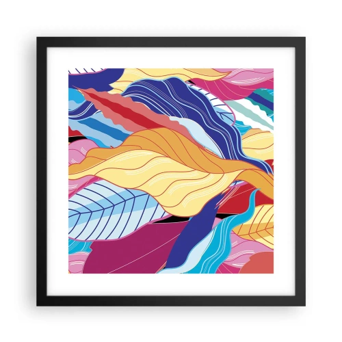 Plakat i sort ramme - Et farverigt rod - 40x40 cm