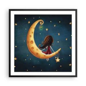 Plakat i sort ramme - Der var engang... - 60x60 cm