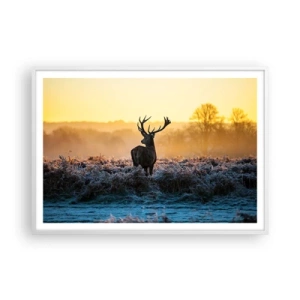 Plakat i hvid ramme - Kronet på sine godser - 100x70 cm