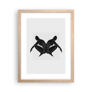 Plakat i ramme af lyst egetræ - En delt sjæl - 30x40 cm
