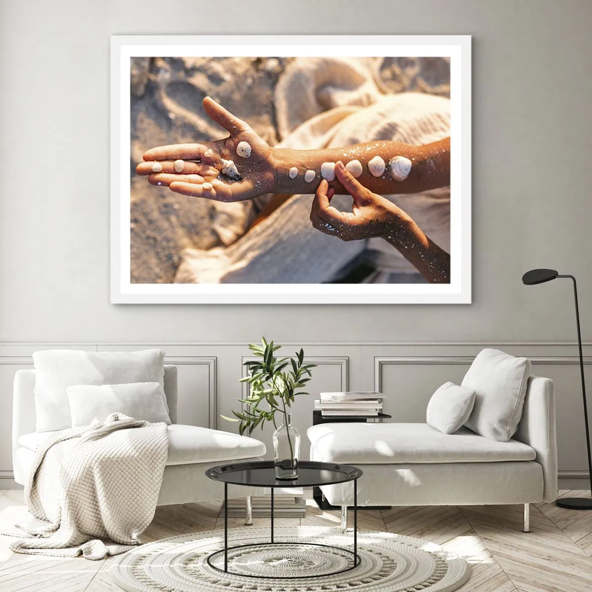 Plakat i hvid ramme - Skønhed inden for rækkevidde - 50x40 cm