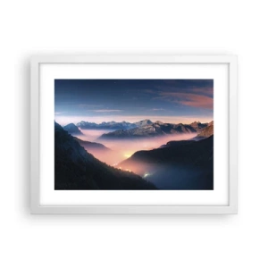 Plakat i hvid ramme - Lys i dalene - 40x30 cm