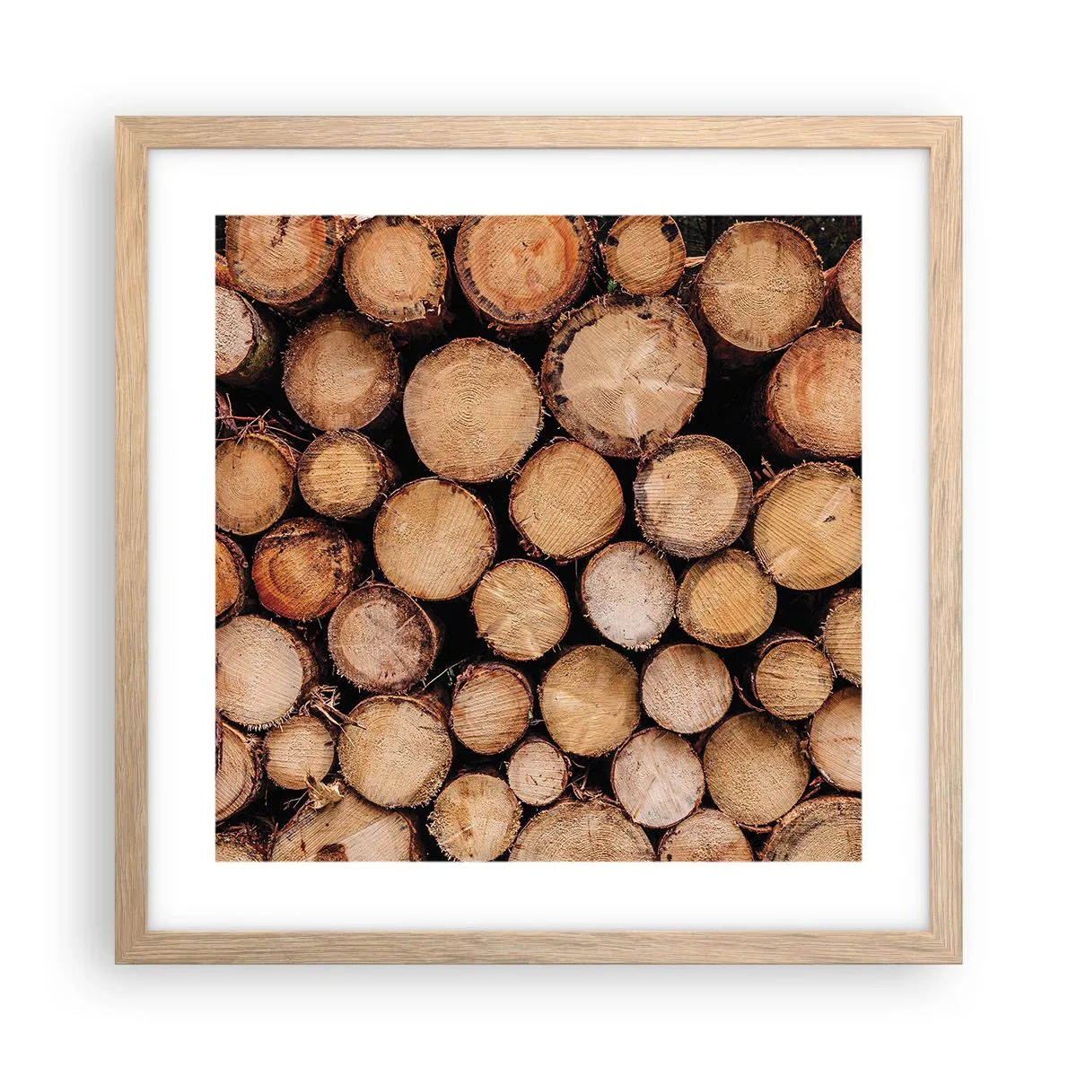 Plakat i ramme af lyst egetræ - En ny begyndelse - 40x40 cm