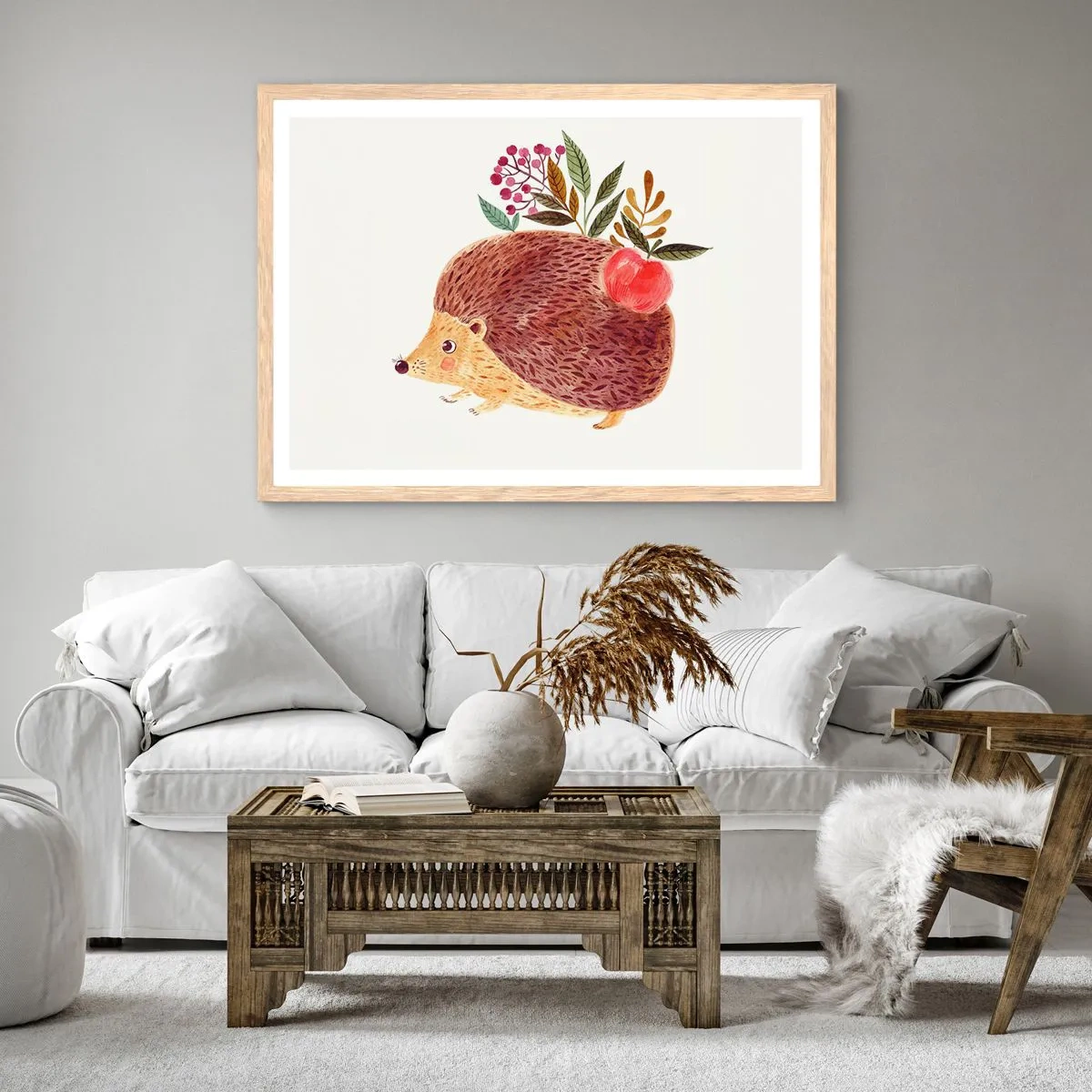 Plakat i ramme af lyst egetræ - Og du kan allerede lide mig - 100x70 cm