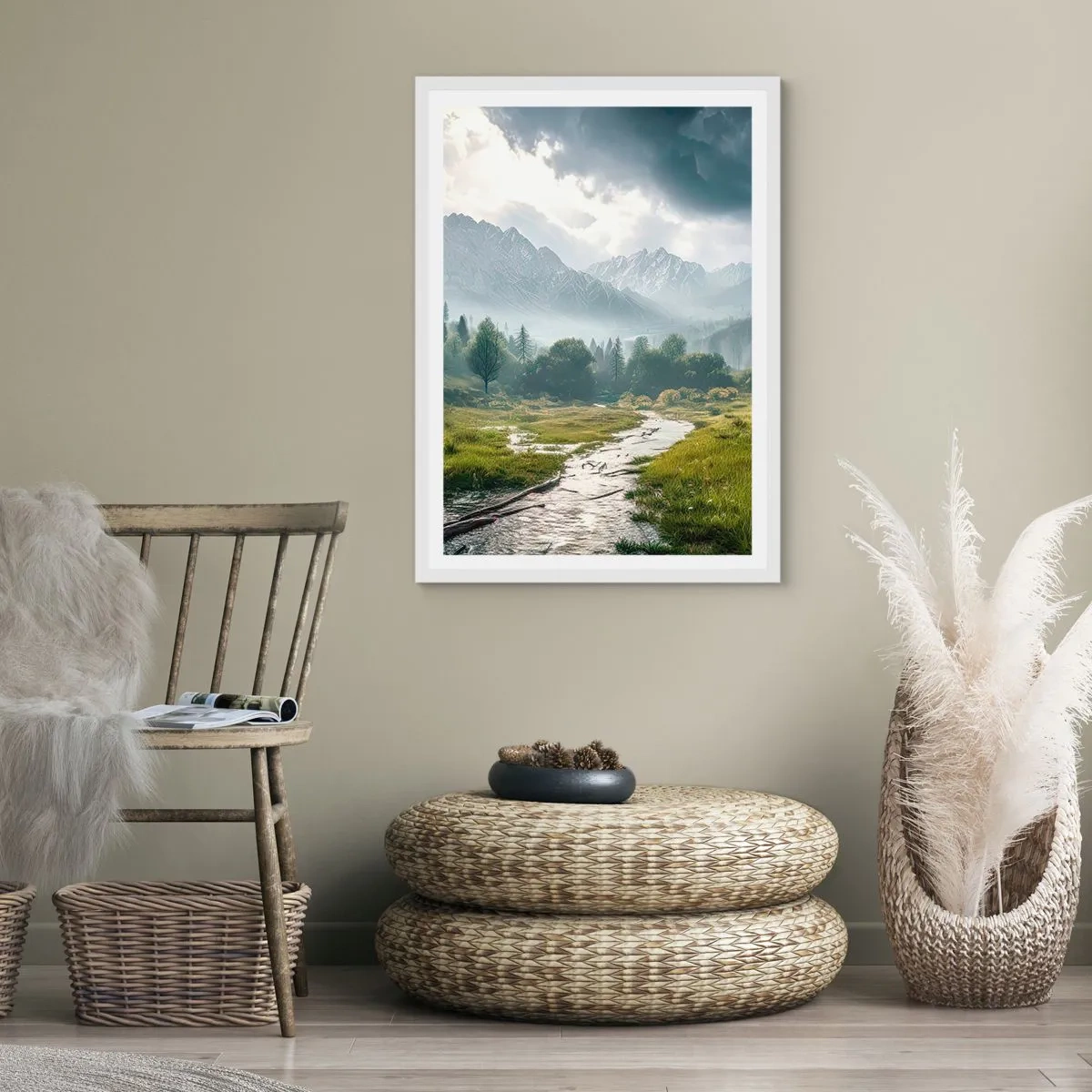 Plakat i hvid ramme - Der og tilbage - 61x91 cm