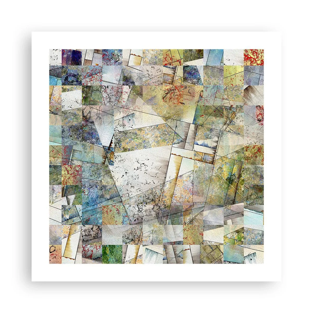 Plakat - Geometrisk ommøblering - 50x50 cm