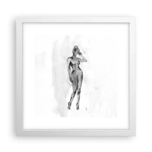 Plakat i hvid ramme - En undersøgelse af idealet om kvindelighed - 30x30 cm