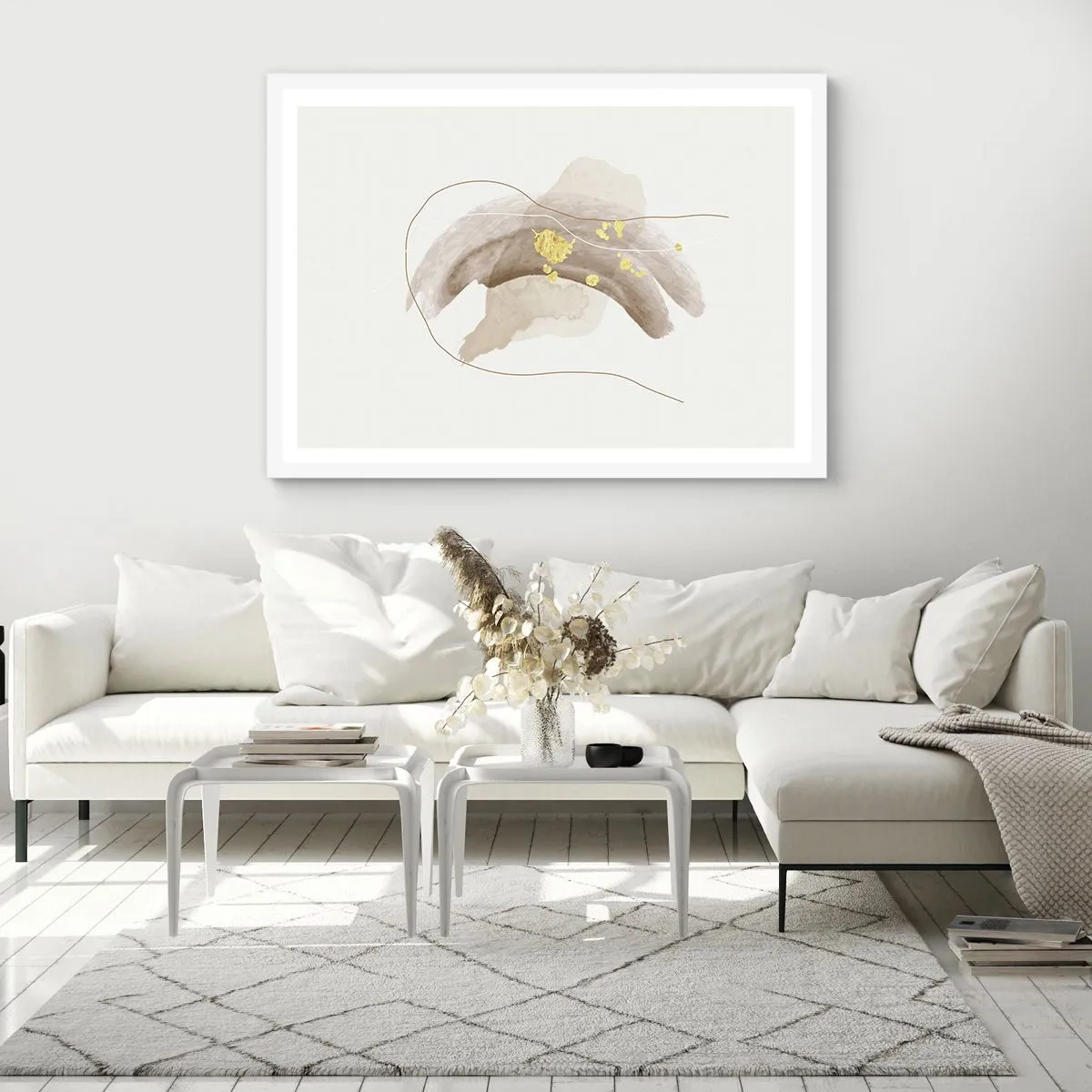 Plakat i hvid ramme - Mødt i rummet - 50x40 cm