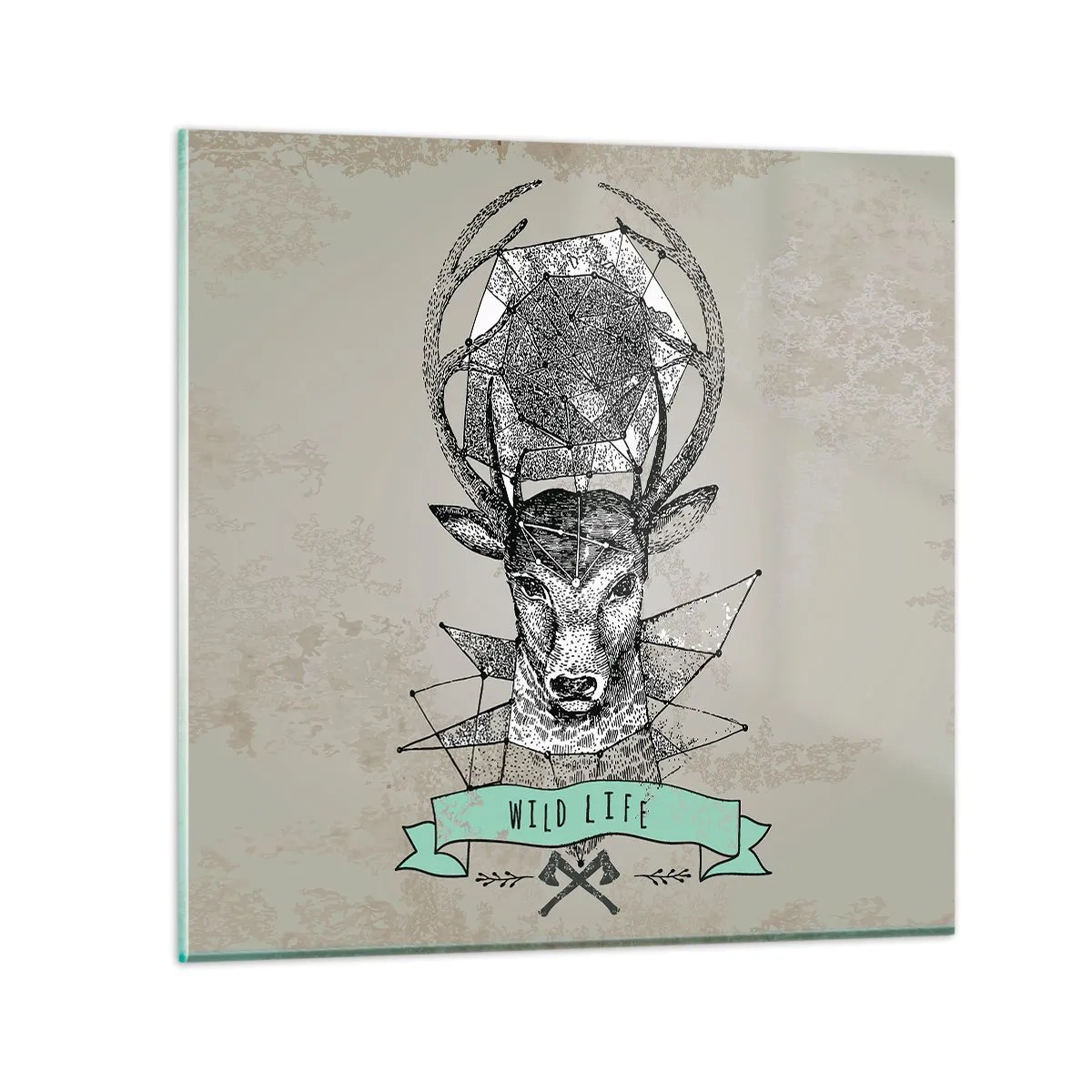 Billede på glas - Synet af sankt Hubertus - 40x40 cm