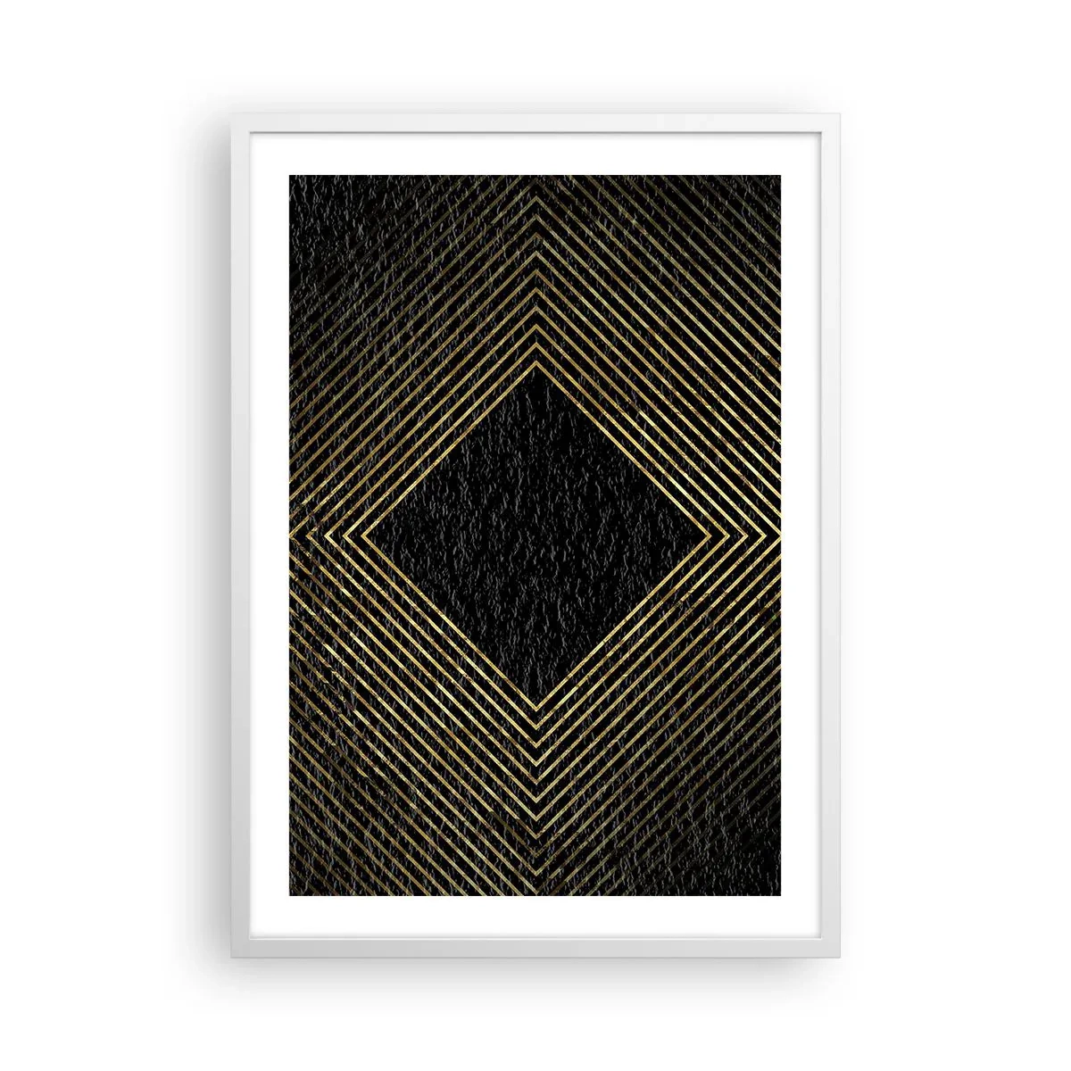 Plakat i hvid ramme - Geometri i glamour-stil - 50x70 cm
