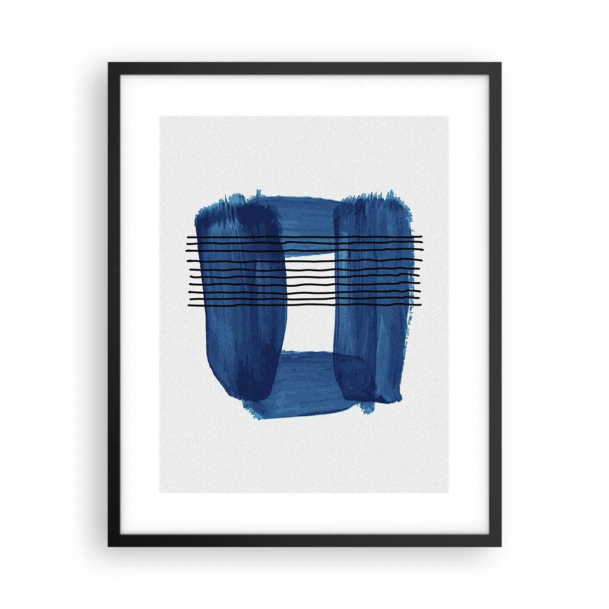 Plakat i sort ramme - Blå-sort sammensætning - 40x50 cm