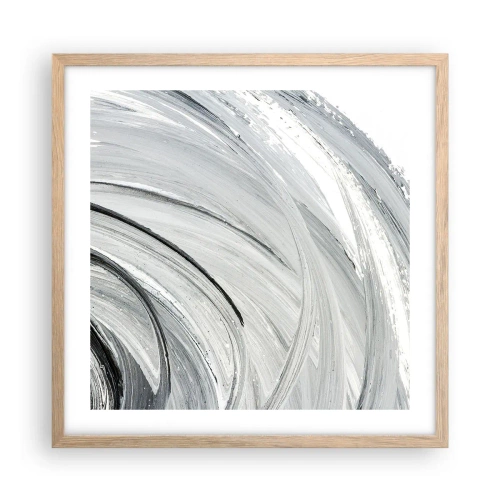 Plakat i ramme af lyst egetræ - Orbital komposition - 50x50 cm