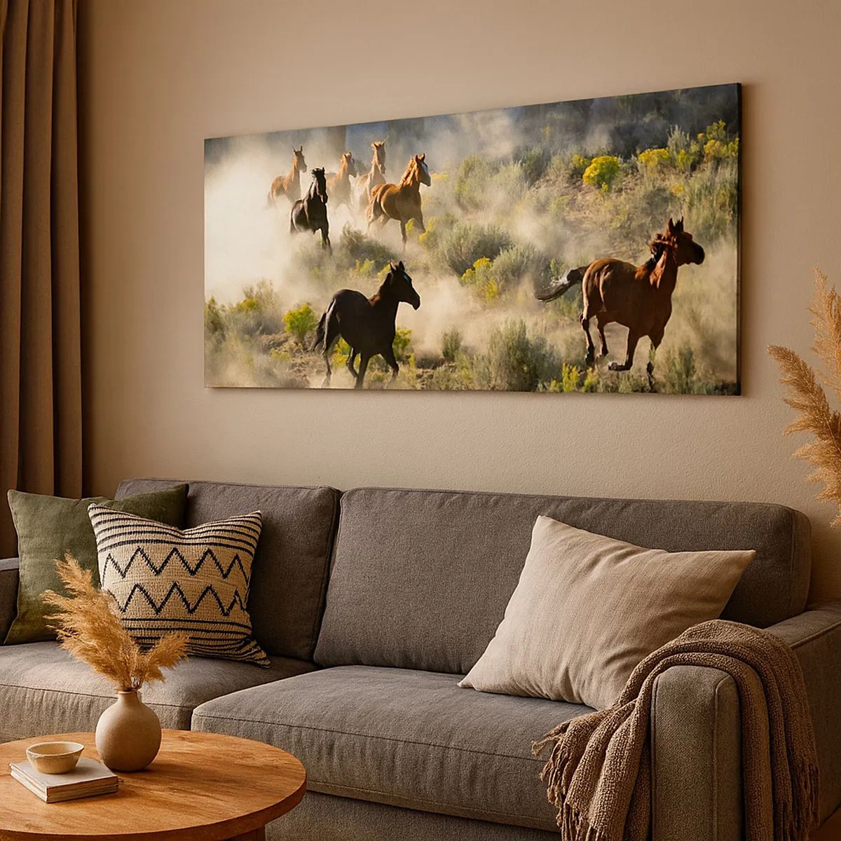 Lærredstryk - Billede på lærred - Rivalisering - frihed eller maskulin kraft? - 100x40 cm