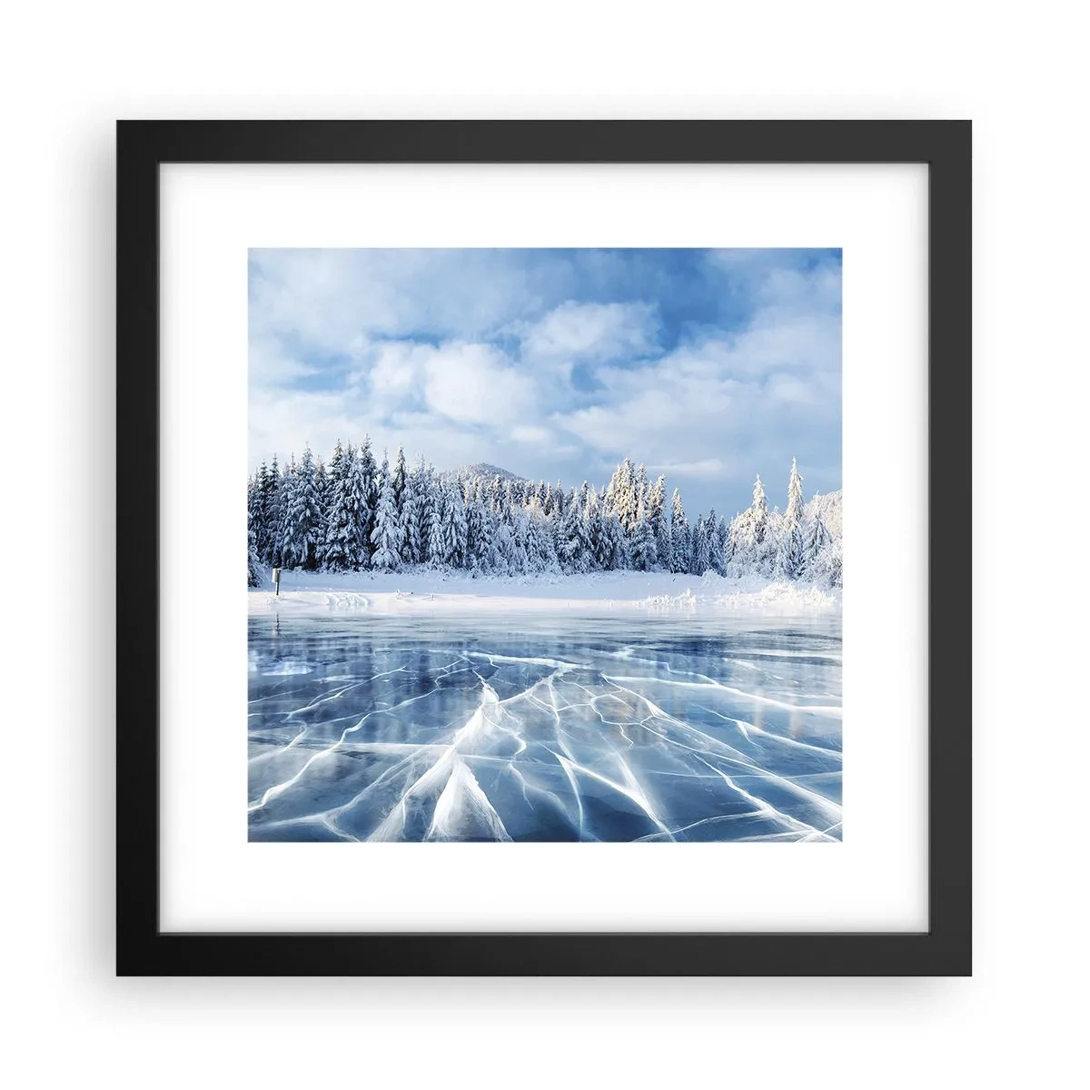 Plakat i sort ramme - En blændende og krystalklar udsigt - 30x30 cm