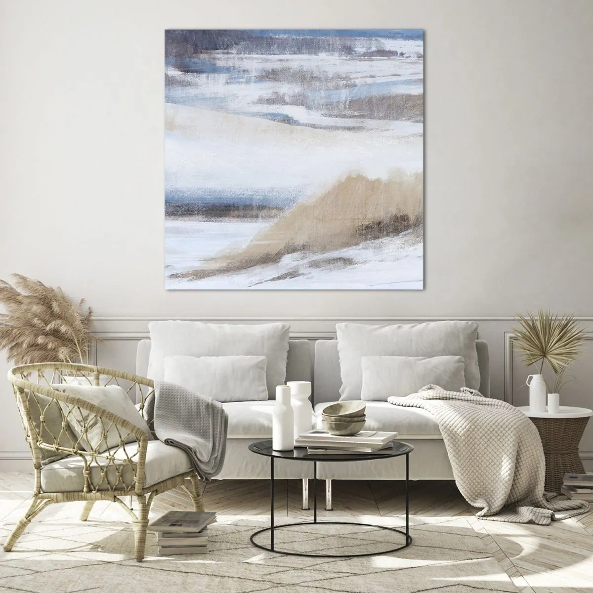 Billede på glas - Vinterkomposition - 70x70 cm