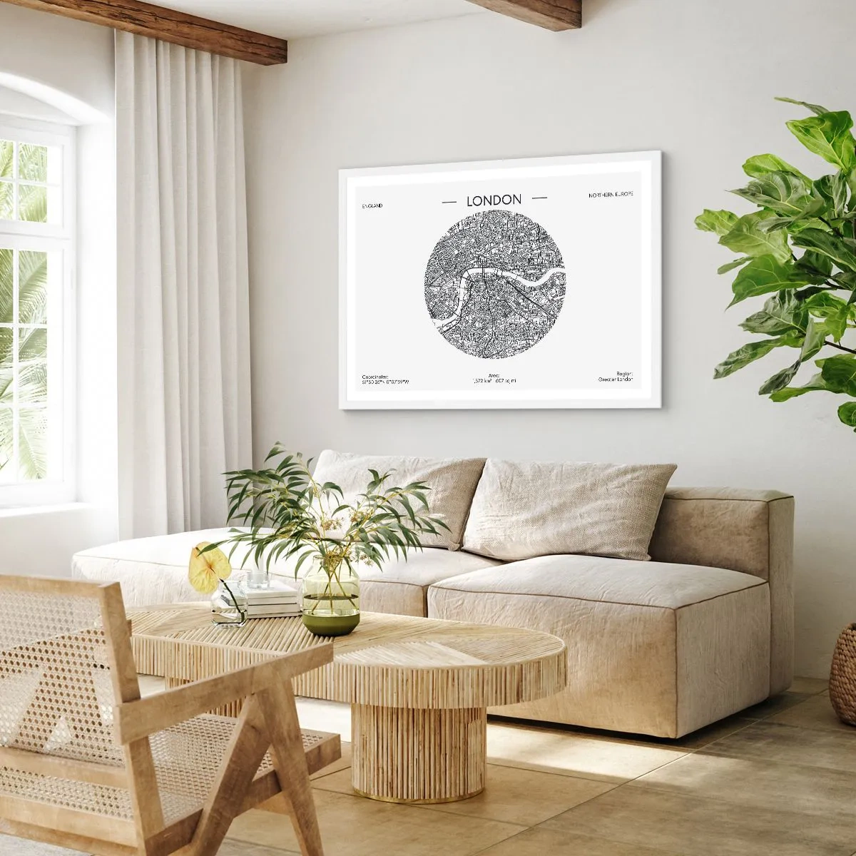 Plakat i hvid ramme - Londons anatomi - 100x70 cm