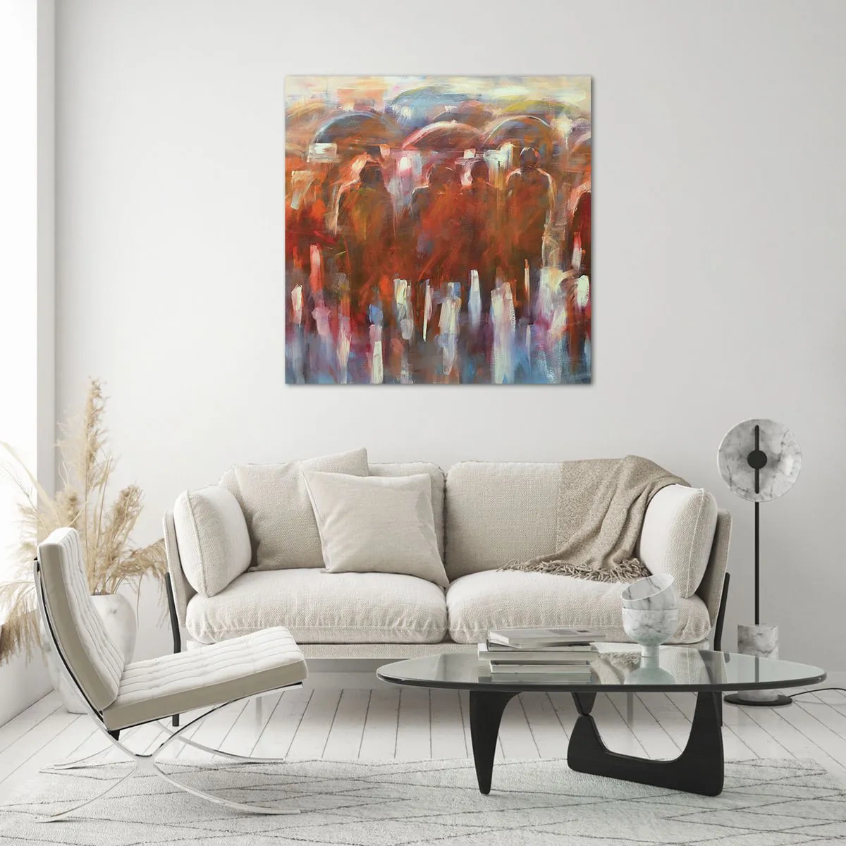 Billede på glas - Lige i regn og tåge - 30x30 cm