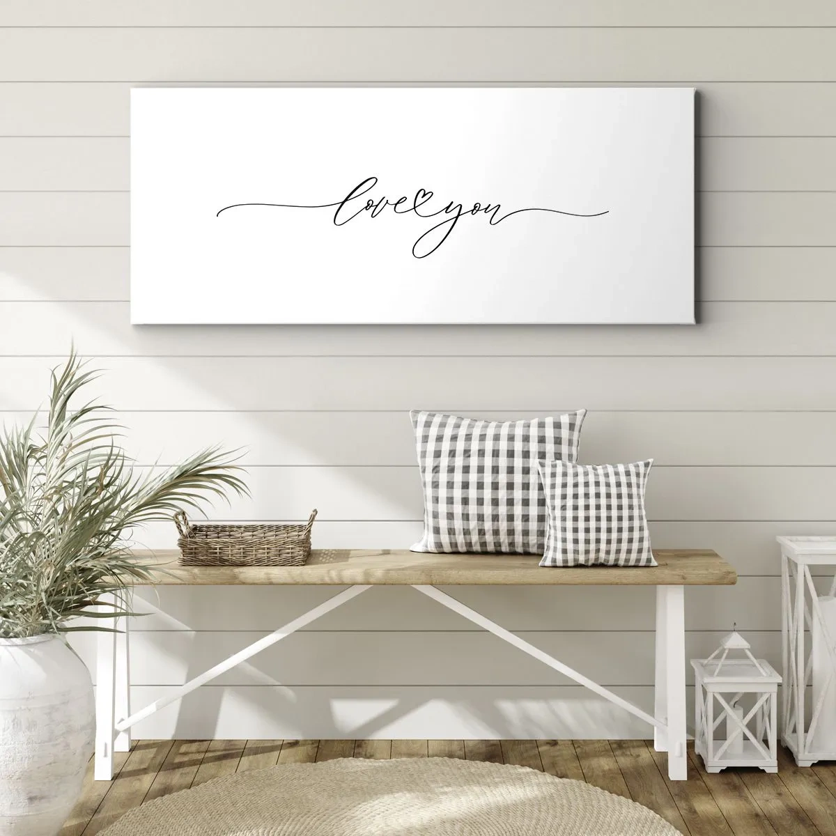 Lærredstryk - Billede på lærred - Sort og hvid - 120x50 cm