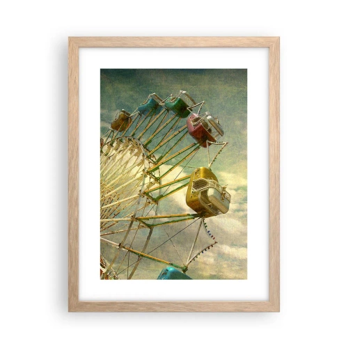 Plakat i ramme af lyst egetræ - Vil være, vil være sjov.... - 30x40 cm