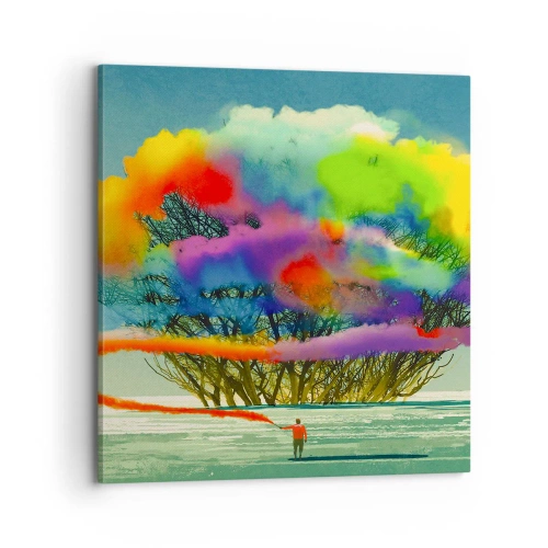 Lærredstryk - Billede på lærred - Giv liv til denne verden - 70x70 cm