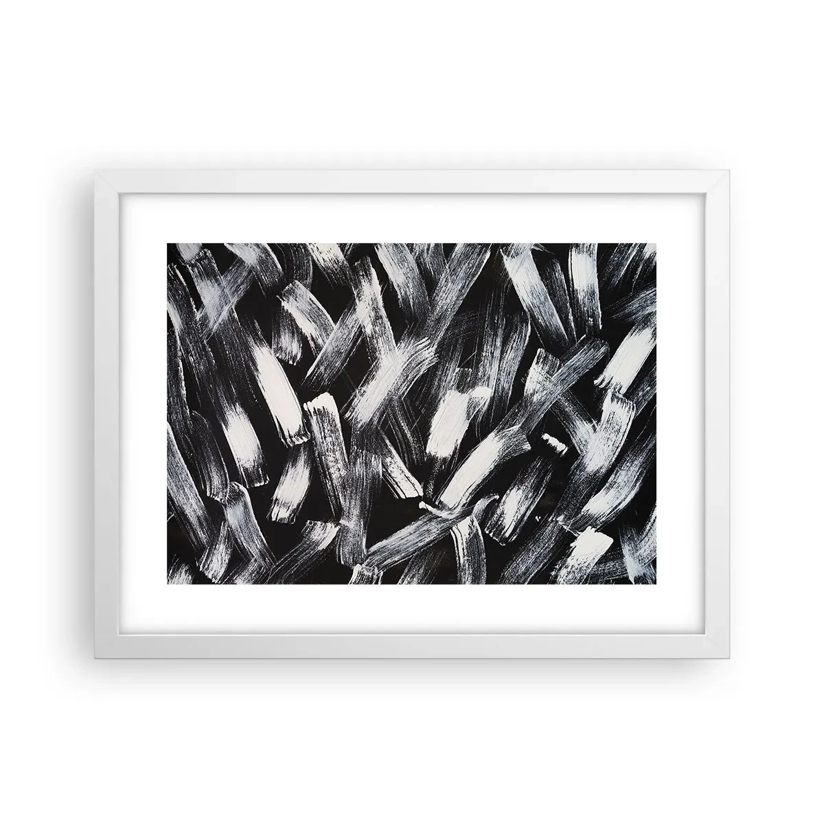 Plakat i hvid ramme - Abstraktion i den industrielle ånd - 40x30 cm