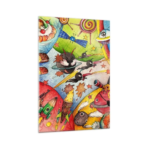 Billede på glas - Et storslået rumeventyr - 70x100 cm