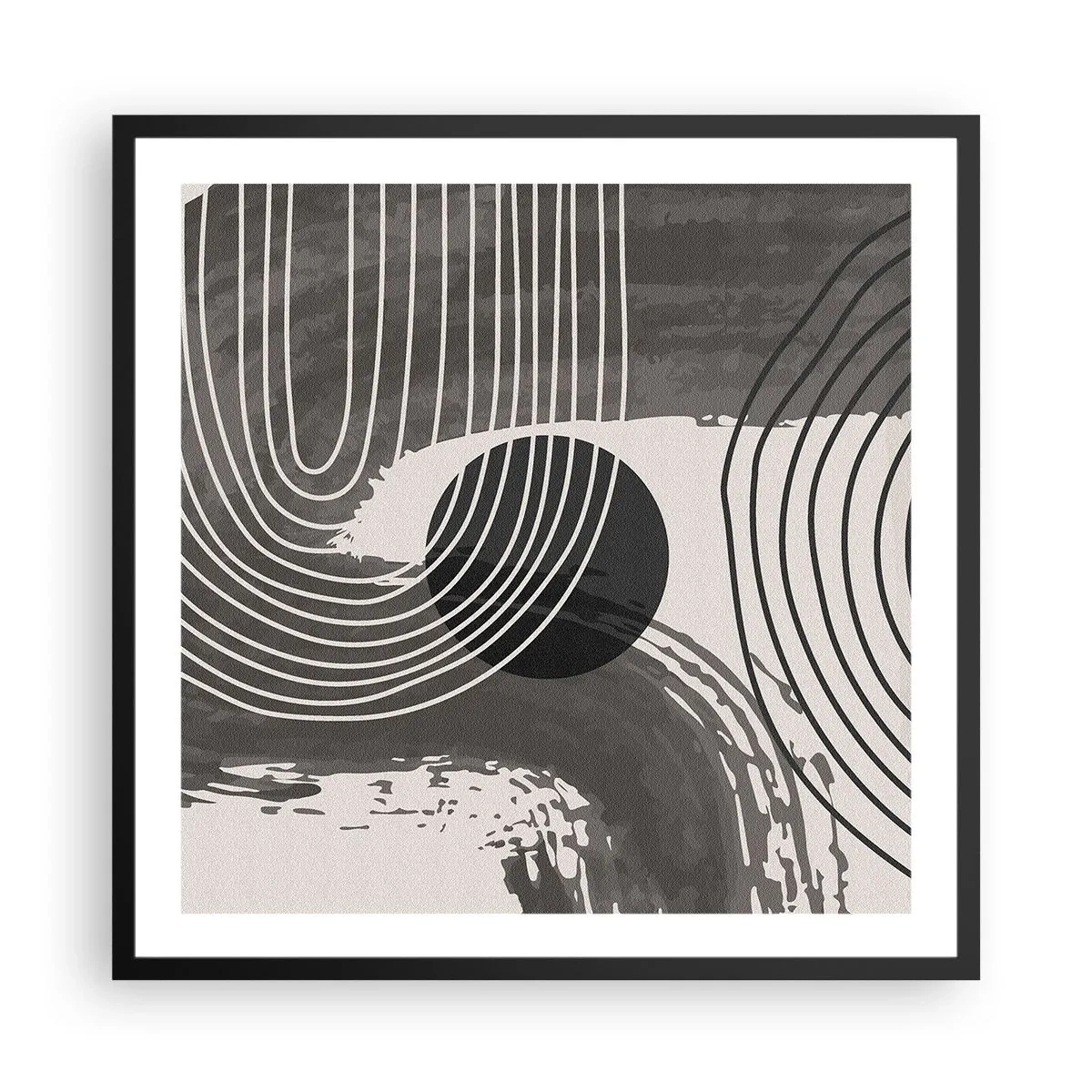 Plakat i sort ramme - Oval vinder - 60x60 cm