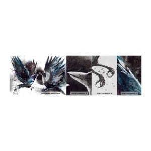 Prøve Fototapet Premium Sand - En ravn til en ravn... - Abstraktion, Fugl, Dyr - 100x30 cm