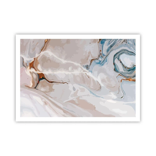 Plakat - Blå slynger sig under det hvide - 100x70 cm