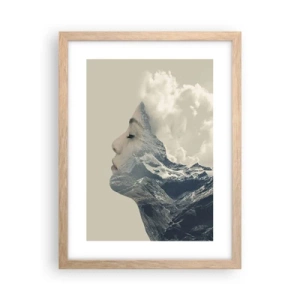 Plakat i ramme af lyst egetræ - Skønheden ved elementerne - 30x40 cm