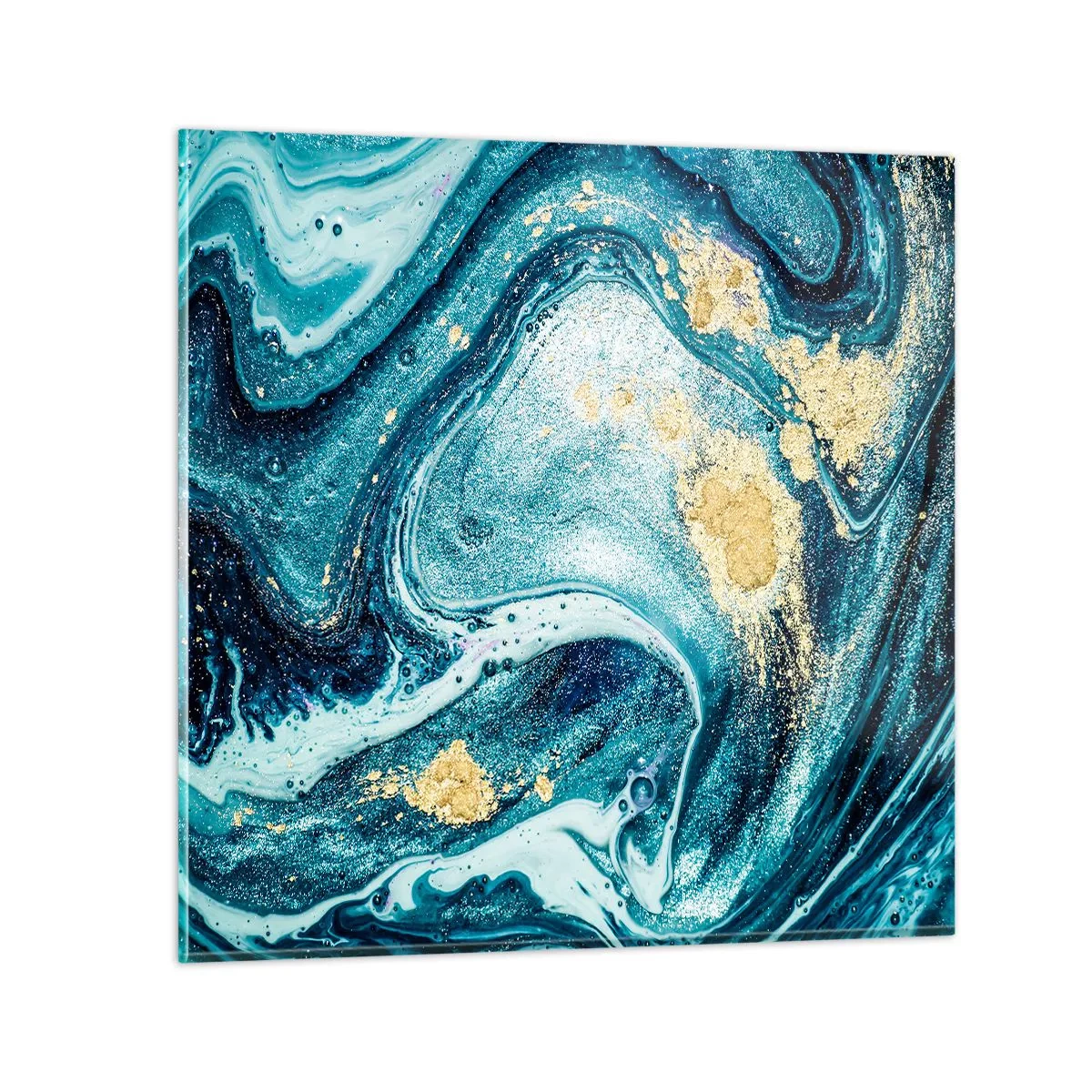 Billede på glas - Blå boblebad - 60x60 cm