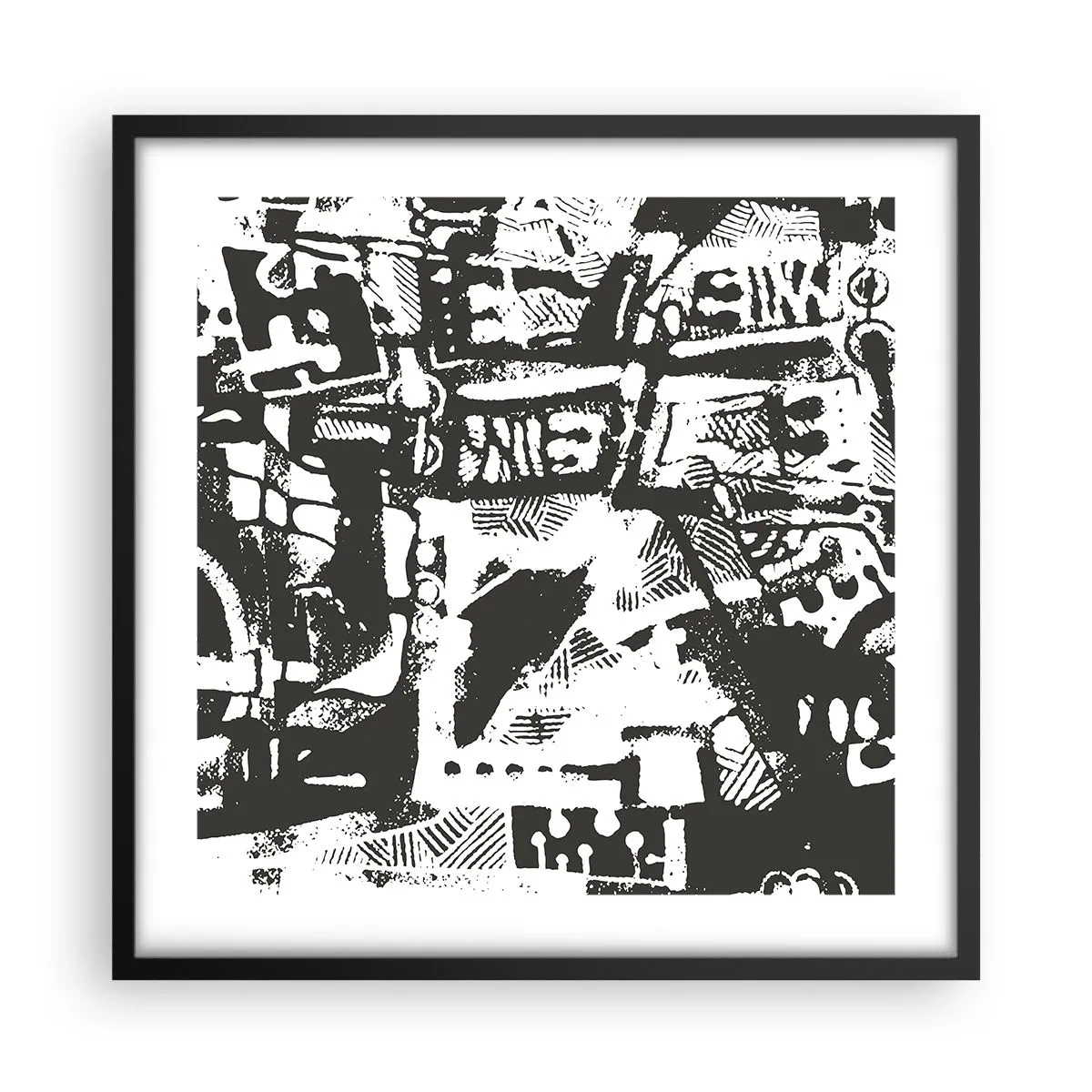 Plakat i sort ramme - Orden eller kaos? - 50x50 cm