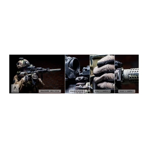 Prøve Fototapet Selvklæbende Deluxe Sticker - Dødeligt effektiv - Militær, Riffel, Våben - 100x30 cm