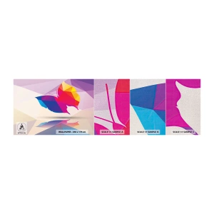 Prøve Fototapet Premium Canvas - Sommerfugl regnbue - Insekter, Sommerfugl, Geometrisk figur - 100x30 cm