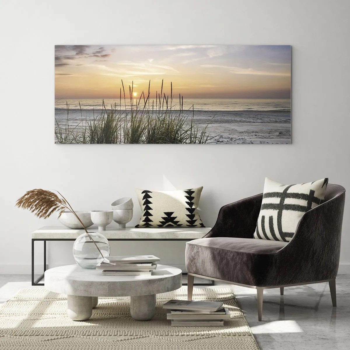 Billede på glas - Se, tænk, føl - 120x50 cm