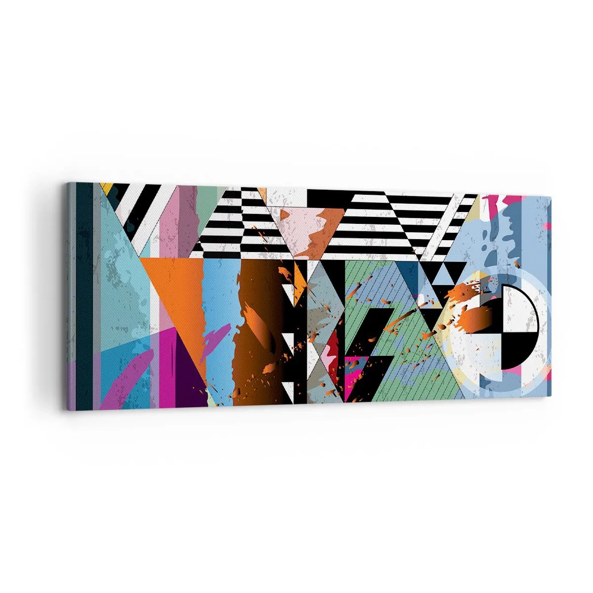 Lærredstryk - Billede på lærred - Geometrisk og organisk - 120x50 cm
