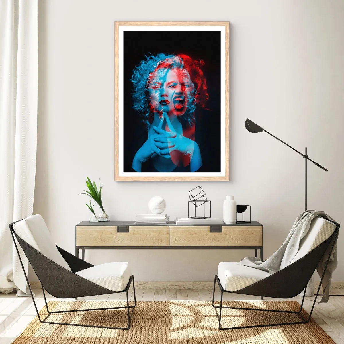 Plakat i ramme af lyst egetræ - Alter ego - 61x91 cm