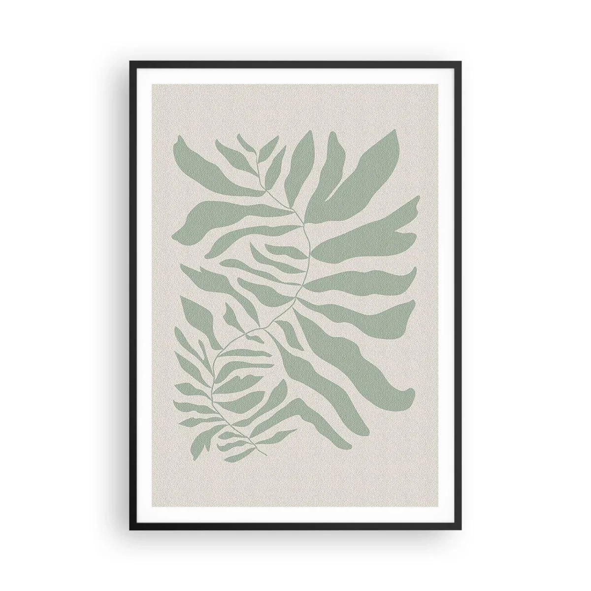 Plakat i sort ramme - Smaragdgrøn gren - 70x100 cm