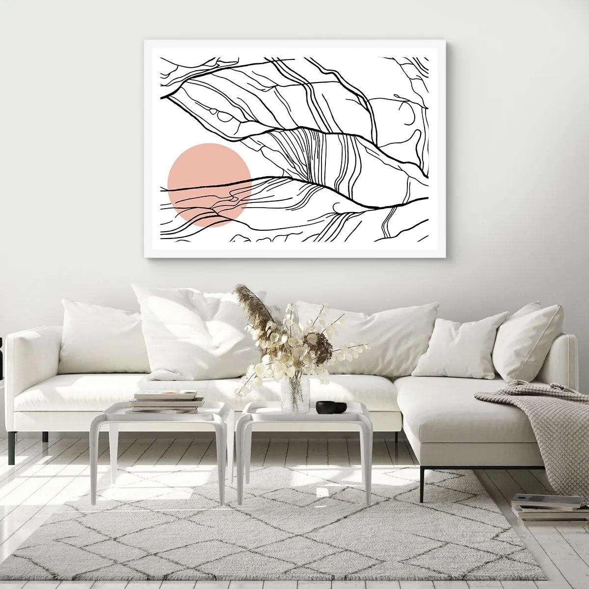 Plakat i hvid ramme - I et netværk af kviste - 100x70 cm