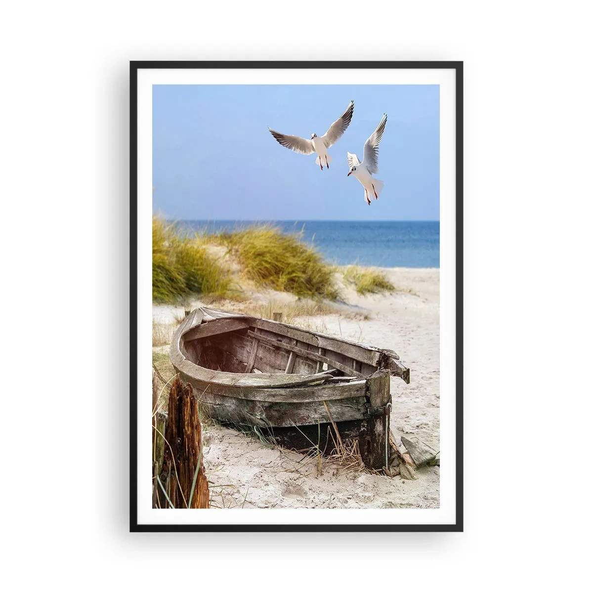 Plakat i sort ramme - Badet i vinden - 70x100 cm