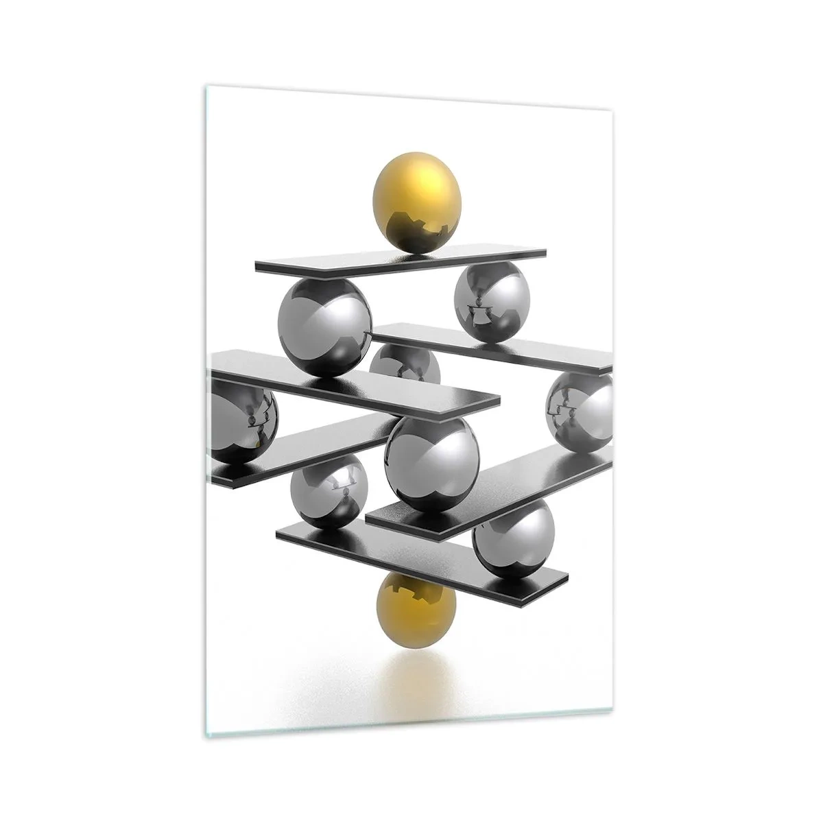Billede på glas - Guld-sølv-balancen - 50x70 cm