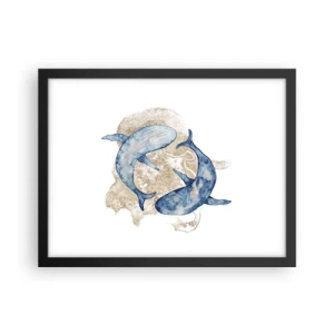 Plakat i sort ramme - Venskab eller kærlighed? - 40x30 cm