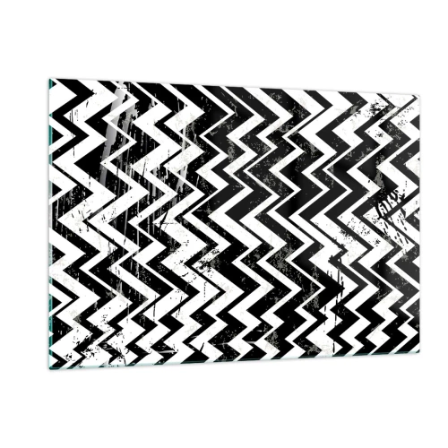 Billede på glas - Zig-hvid, zag-sort - 120x80 cm